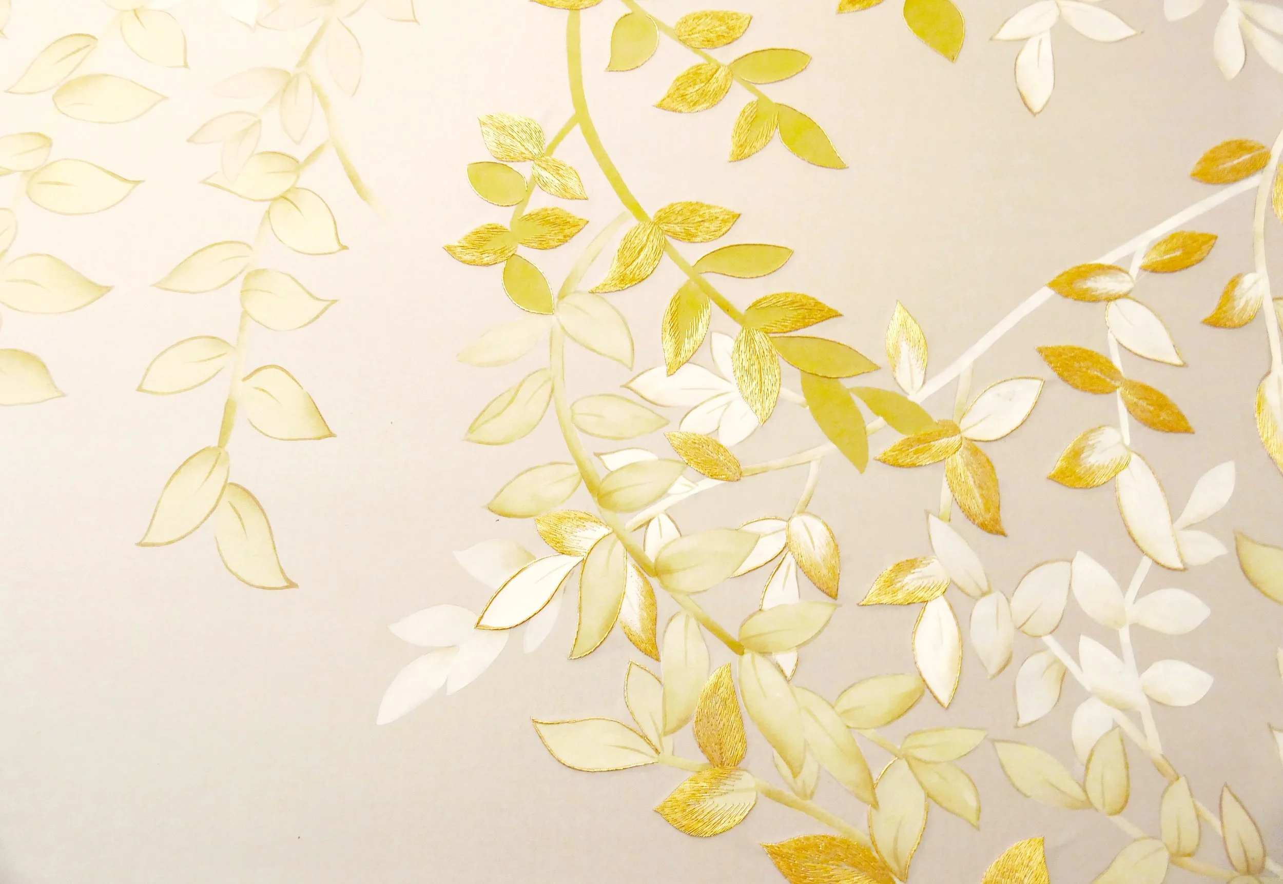 Fern Foliage Embroidered Wallpaper