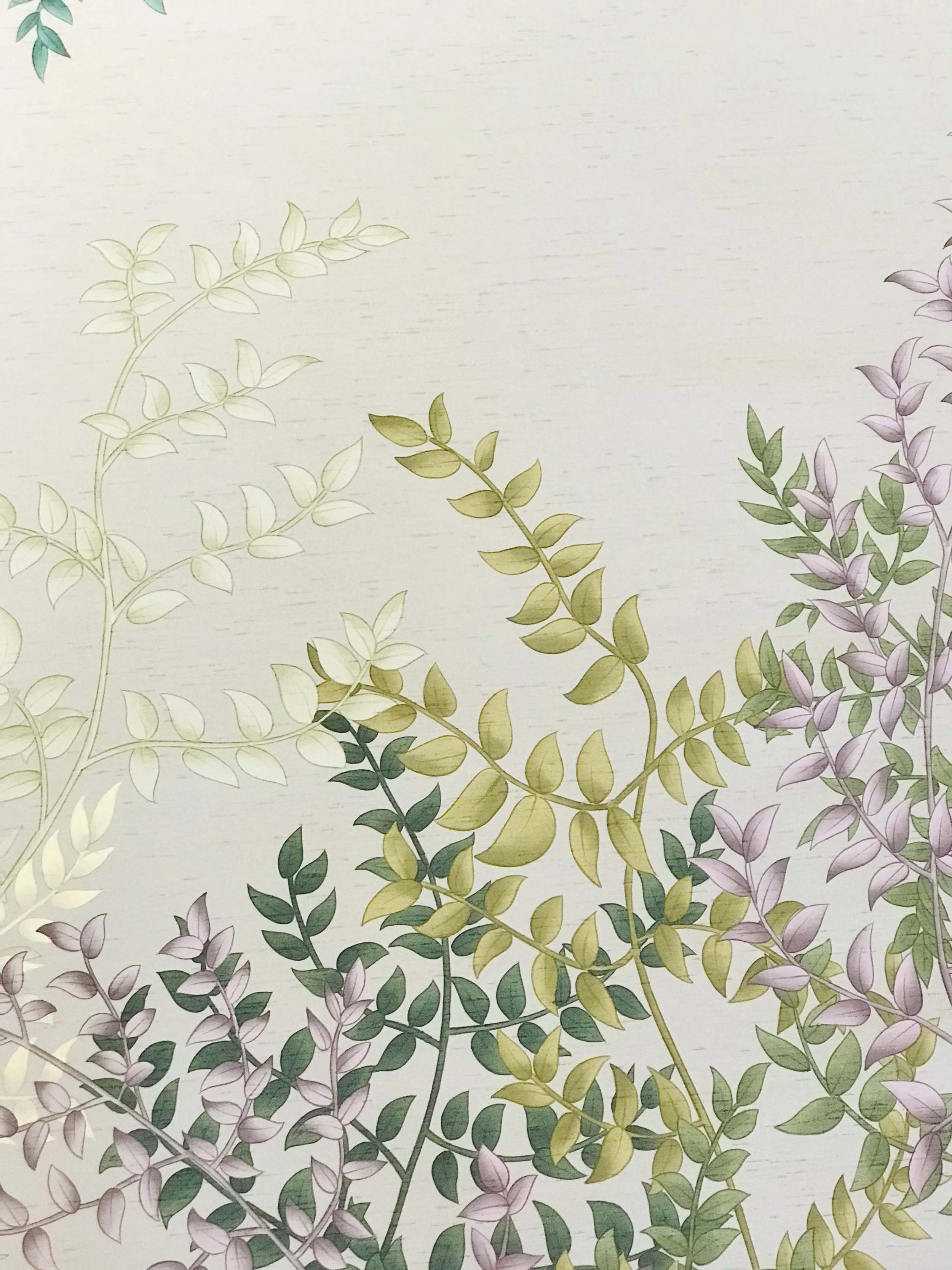 Fern Foliage Embroidered Wallpaper