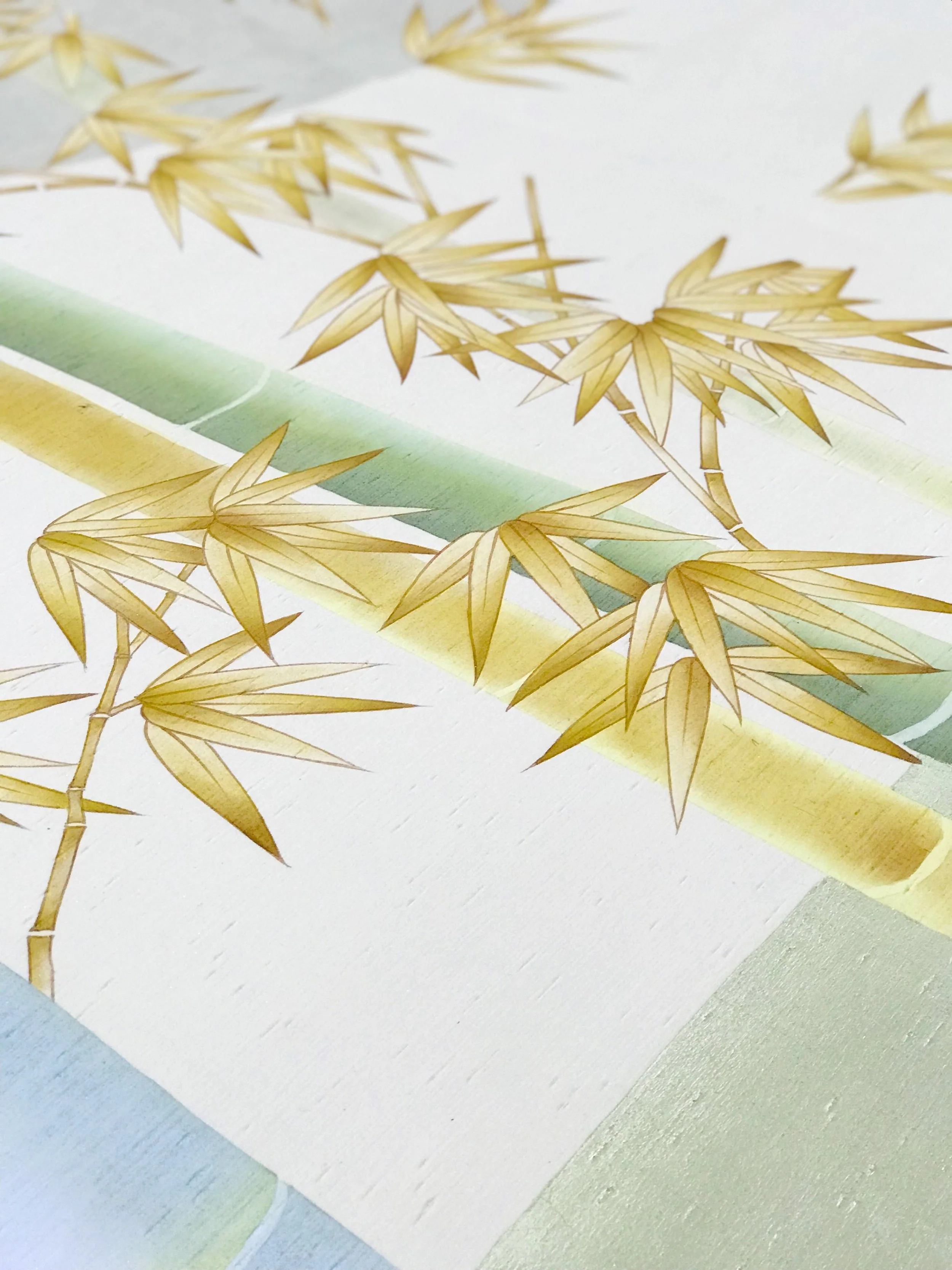   Bamboo Haven Chinoiserie Hand-Painted Wallpaper  
