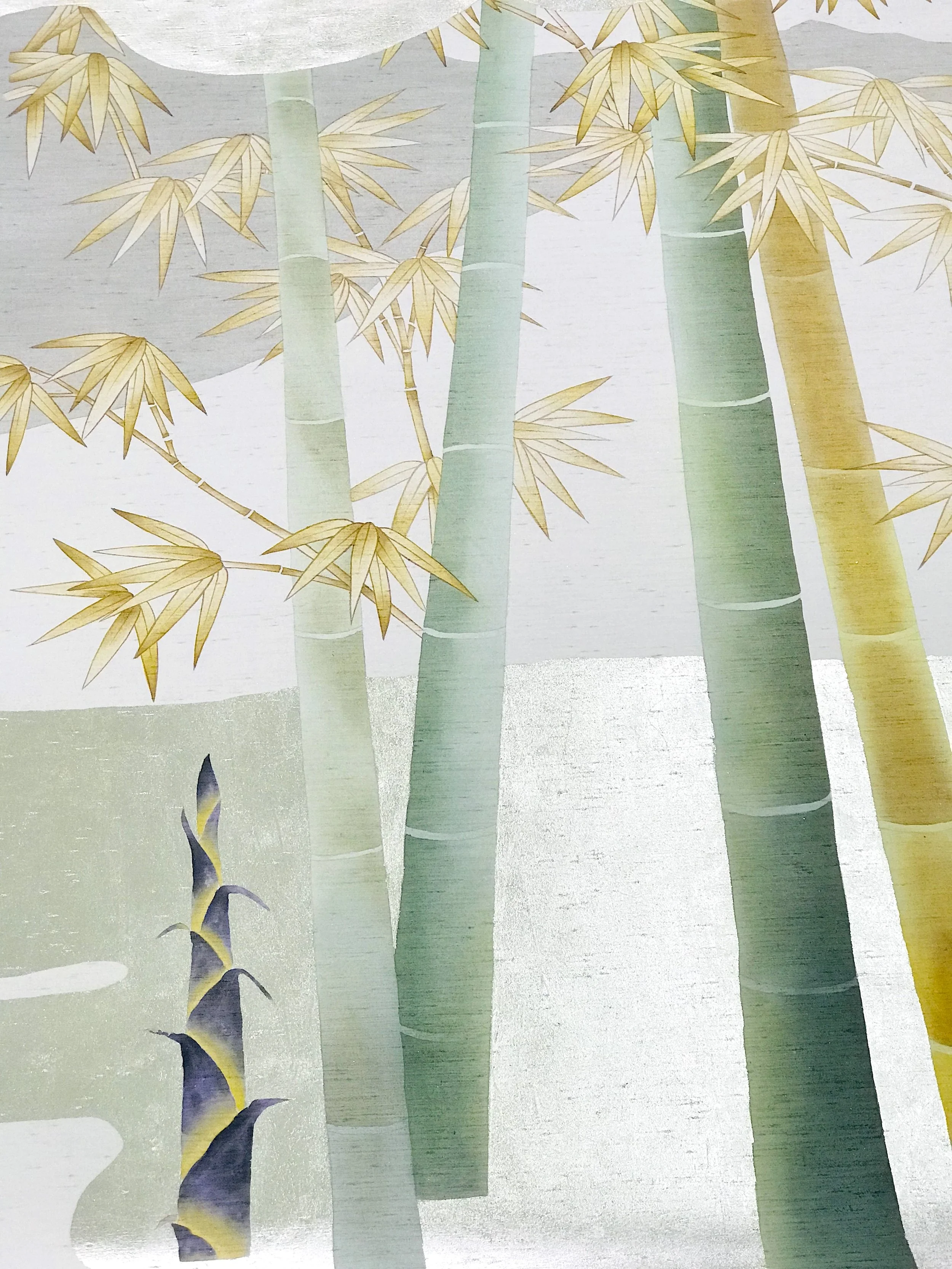   Bamboo Haven Chinoiserie Hand-Painted Wallpaper  