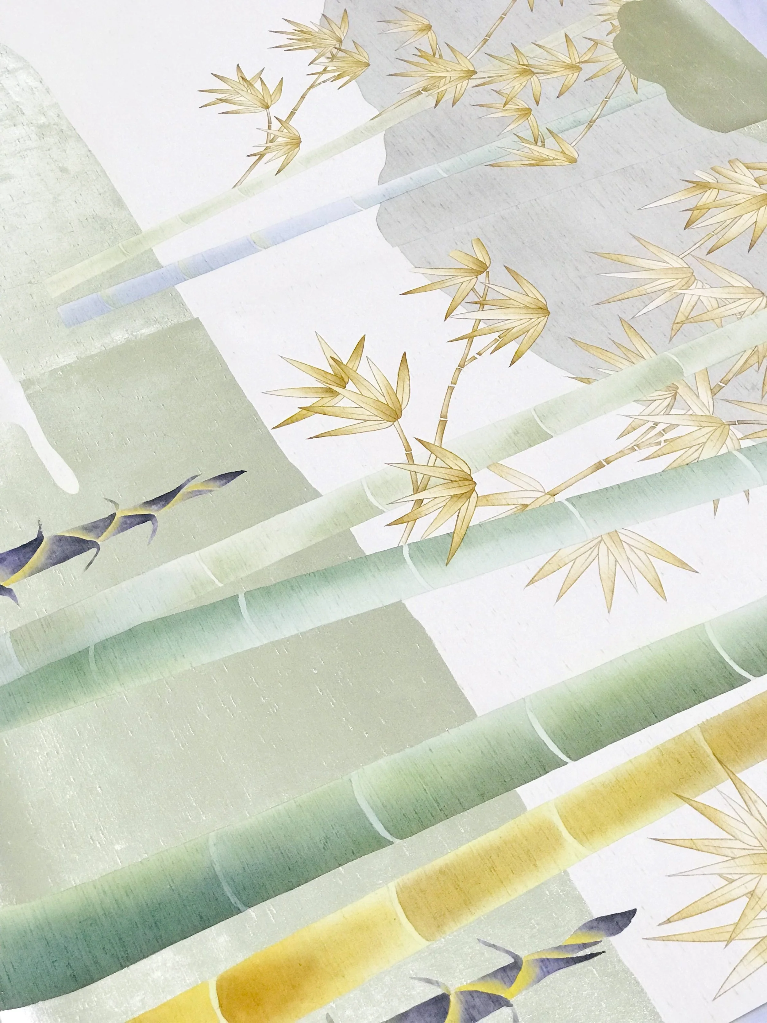   Bamboo Haven Chinoiserie Hand-Painted Wallpaper  