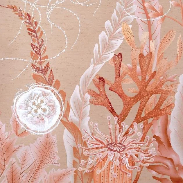 Jelly Fish Hand Painted Wallpaper