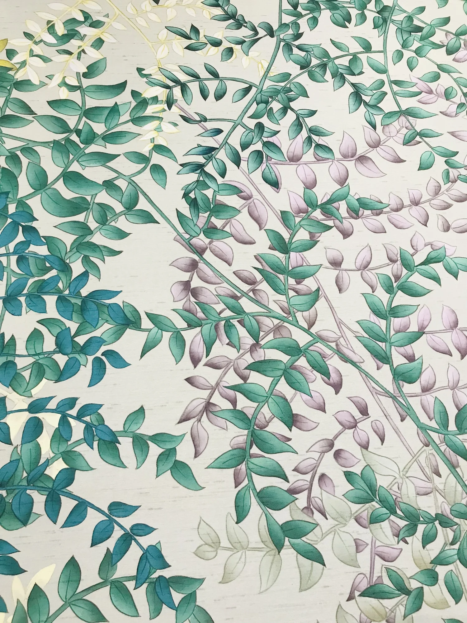 Fern Foliage Embroidered Wallpaper | Lala Curio Embroidered Wallpaper