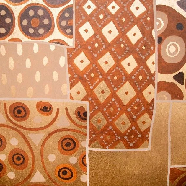 Aboriginal Patchwork Hand-Painted Wallpaper