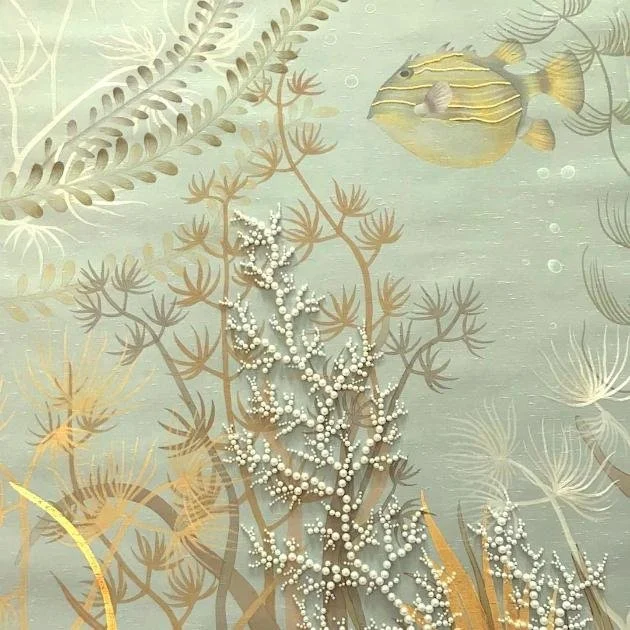 Underwater Jewels Embroidered Wallpaper