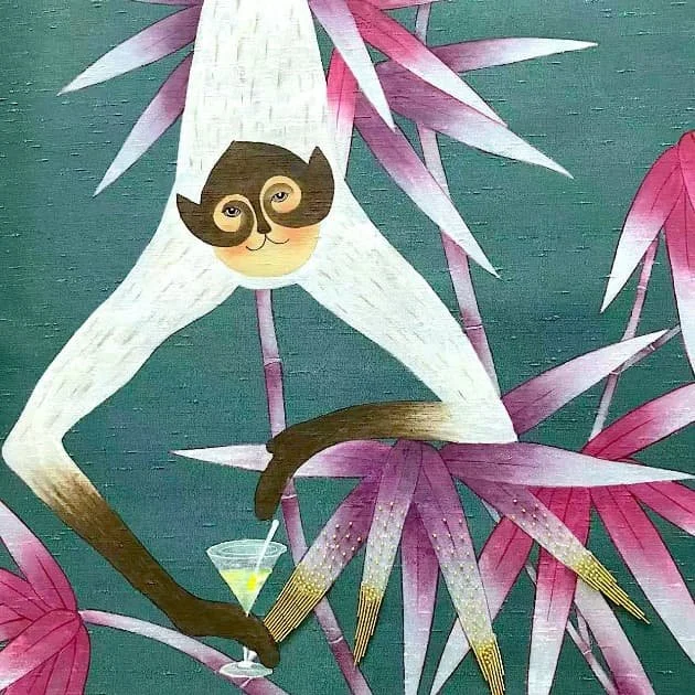 Bamboo Jungle Embroidered Wallpaper