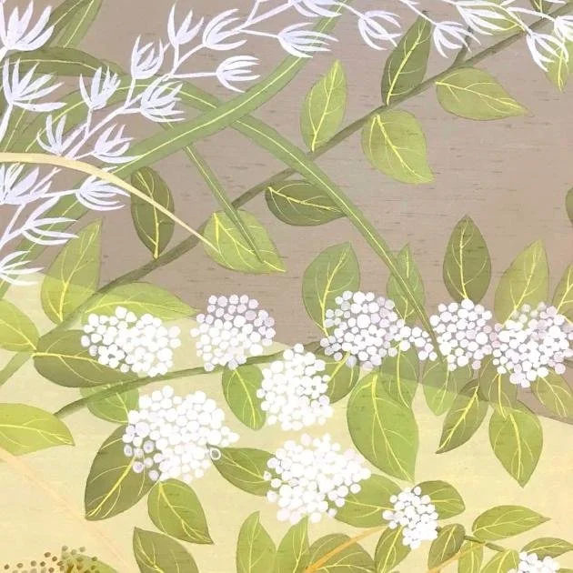 Ikebana Embroidered Wallpaper