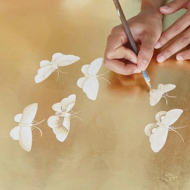 Butterflies Retreat Hand-Painted Wallpaper