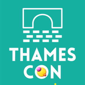ThamesCon logo featuring a stylized bridge and the text 'ThamesCon' with a baseball and pink dot.