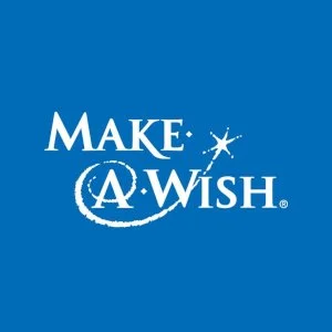 Make-A-Wish logo on a blue background