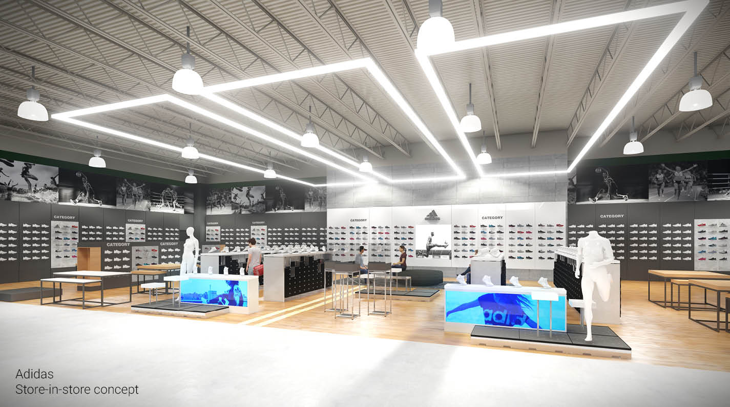 Adidas store-in-store concept design