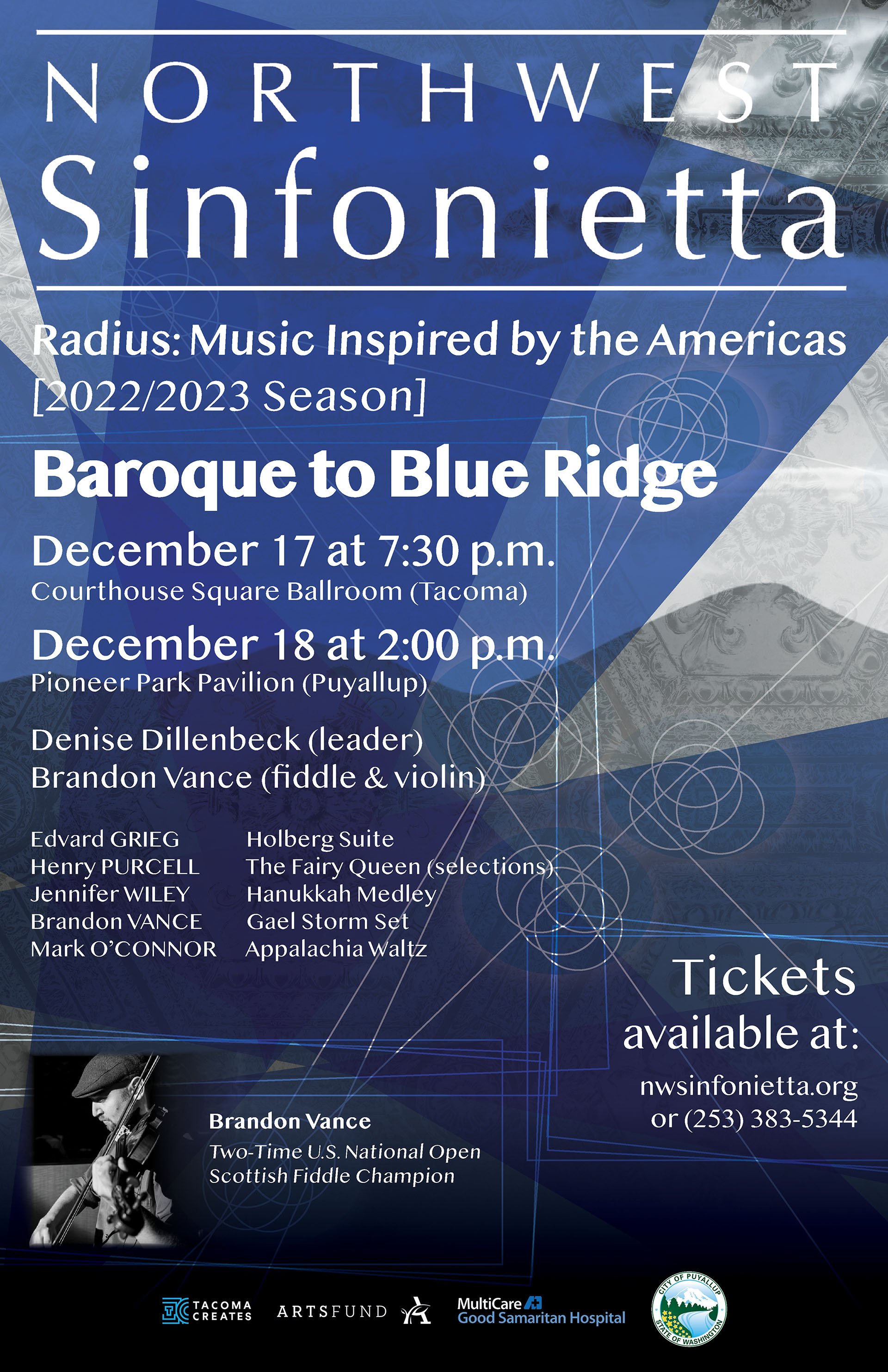 Northwest Sinfonietta "Baroque to Blue Ridge" poster (11x17)