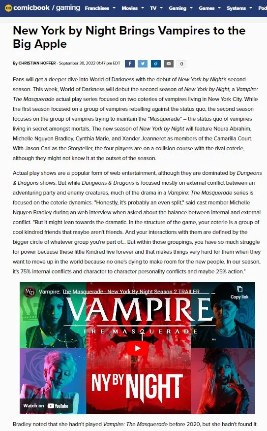 INTERVIEW: ComicBook.Com for New York By Night