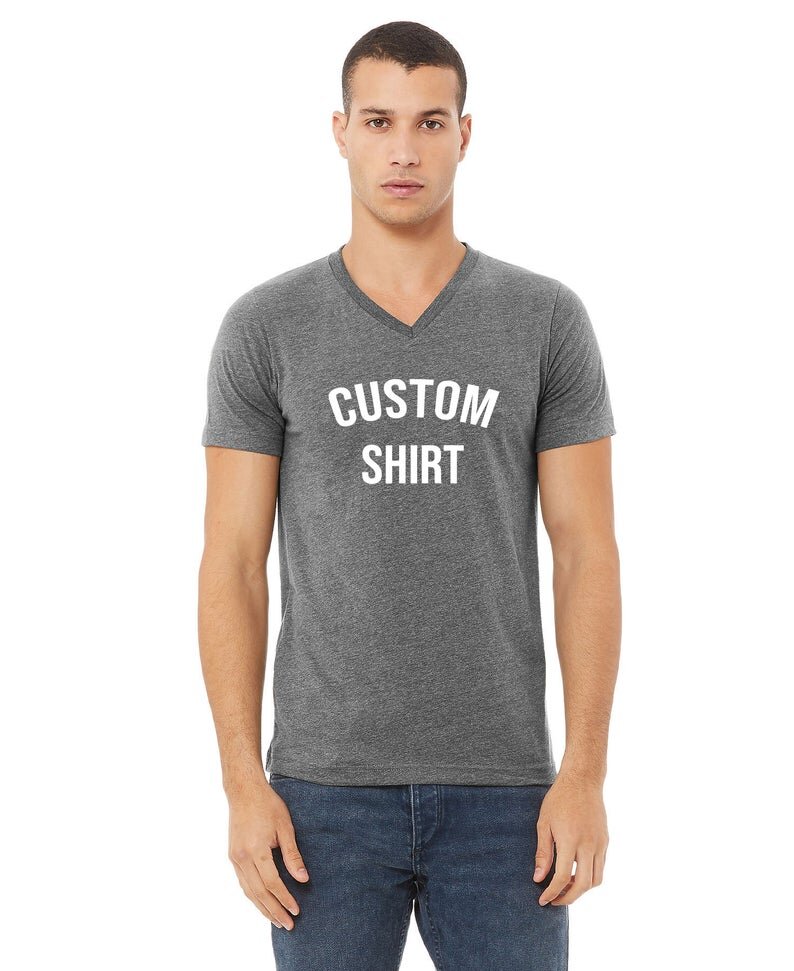 Custom V-neck Shirt, Personalized T-shirt, Custom Jersey, Print tshirt, Print your logo Tshirt, Print Custom Shirt, Make your own shirt