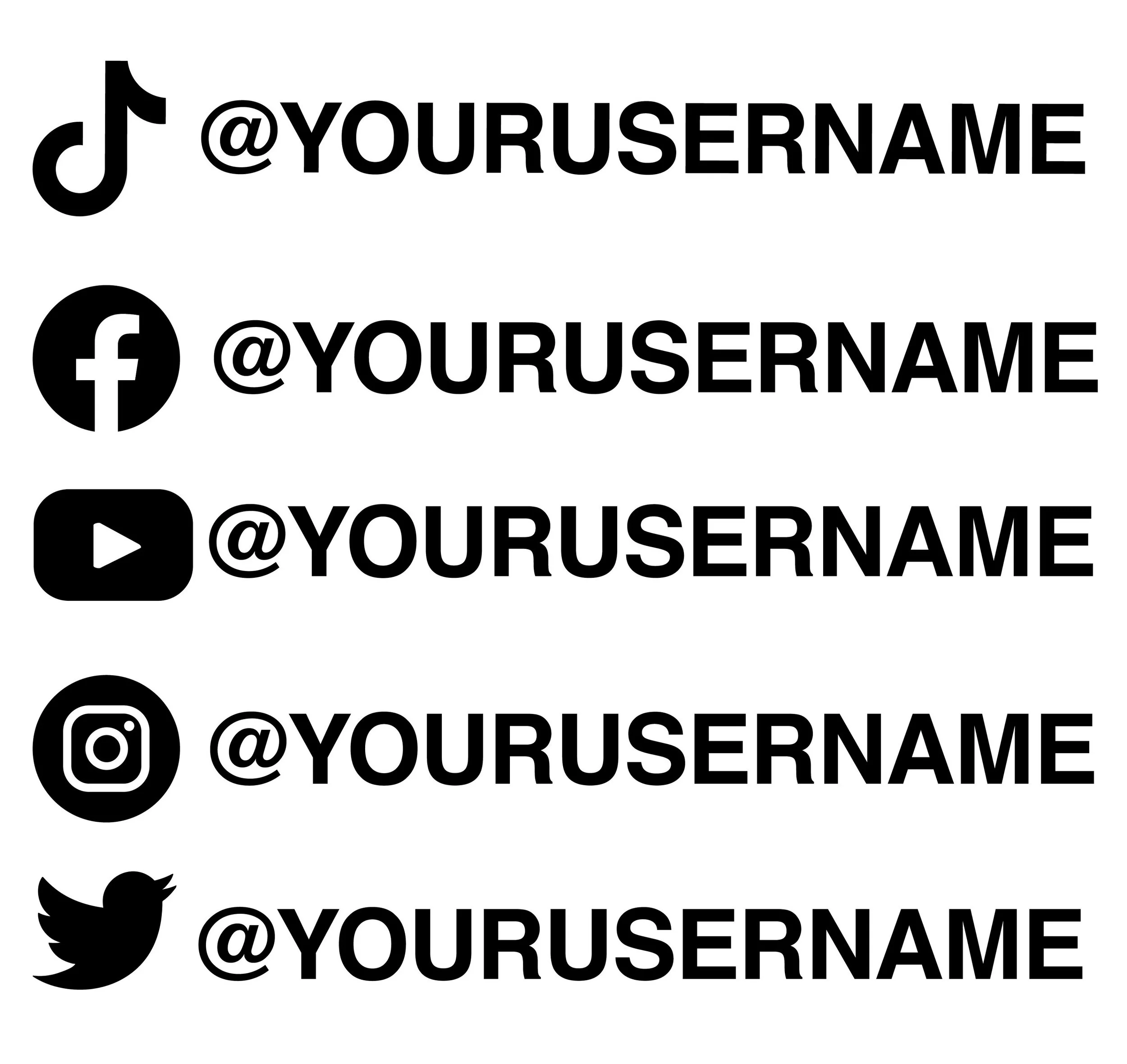 Custom Social Media Name Vinyl Decal