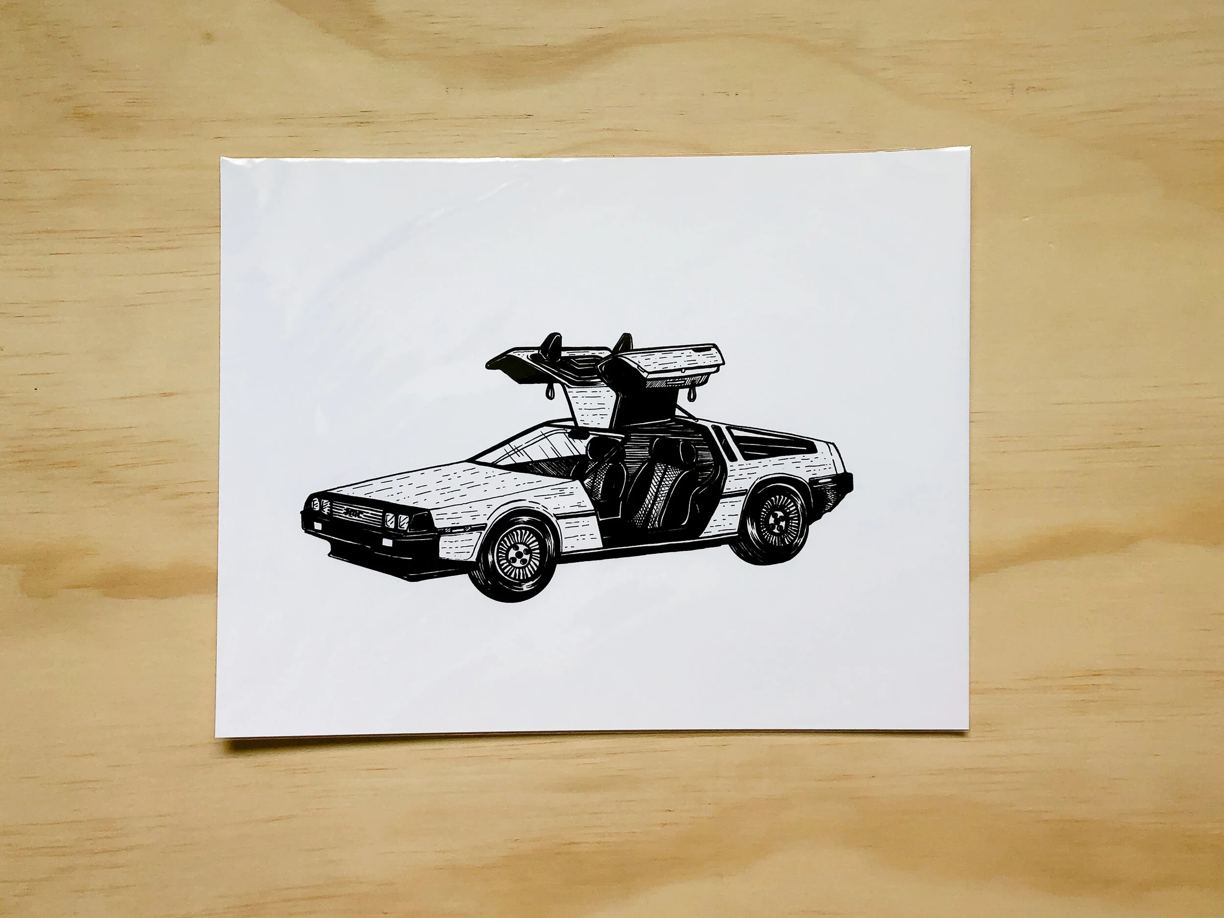 Retro Car Print (Black & White)