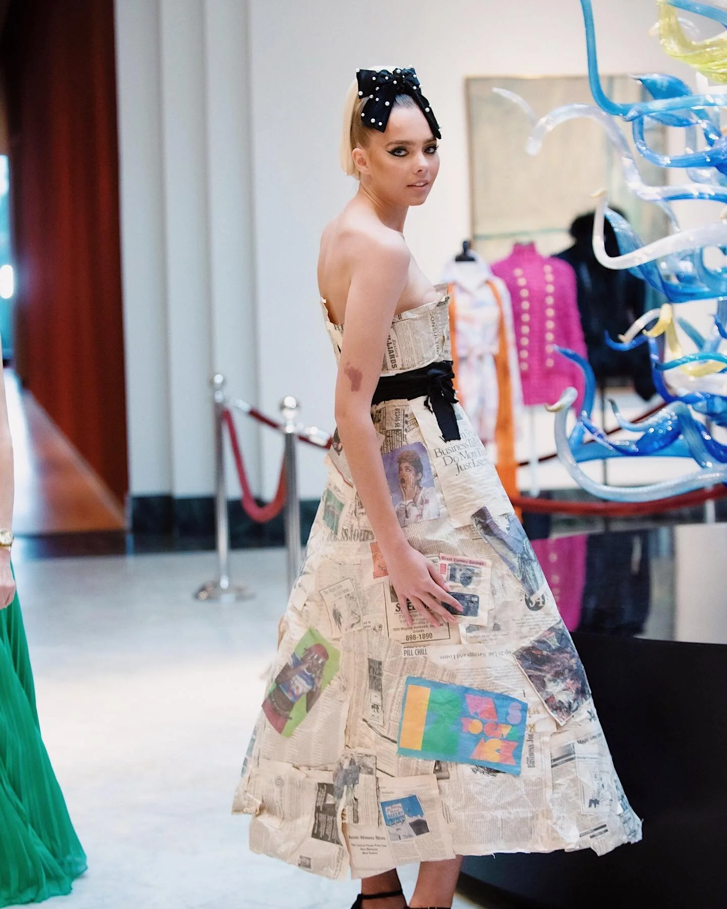 An Overchill Original 📰 
A dress made from pieces of 1997 &amp; 2022, mixing old &amp; new 🤍 
Model: @paulacarmean 
Designer: @livrmyers