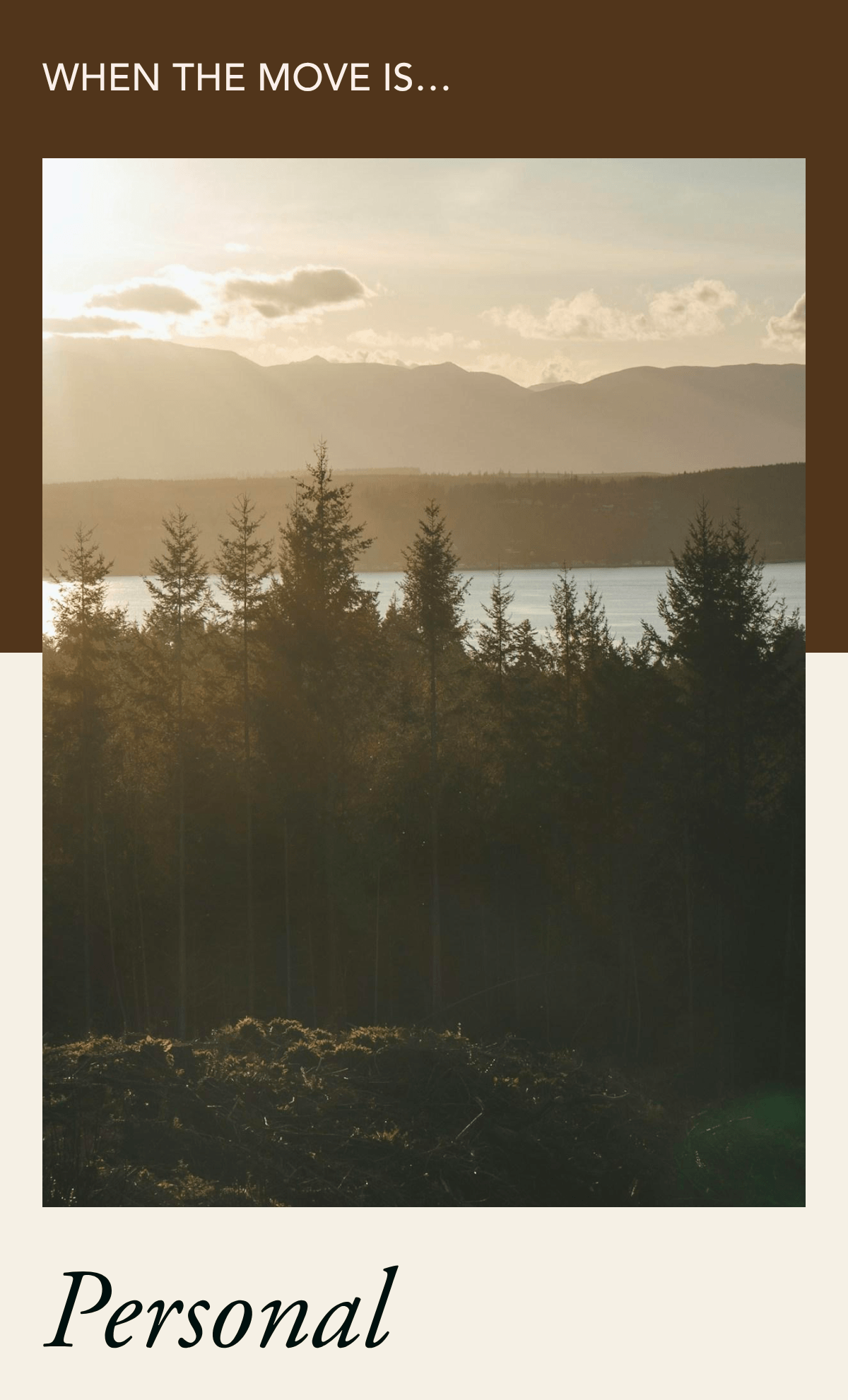 Trees and water in front of the horizon in the Northwest