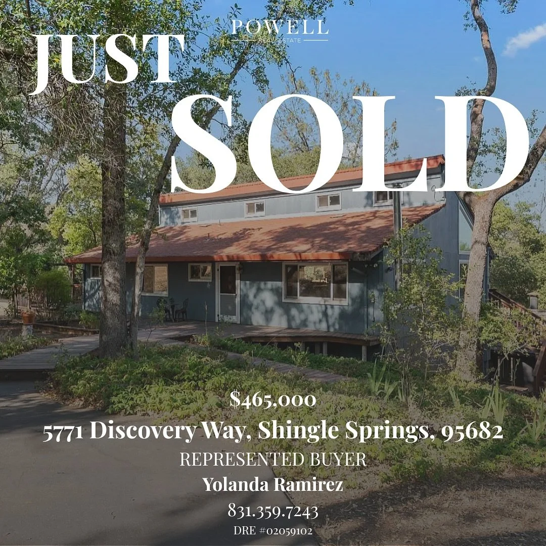 JUST SOLD | 5771 Discovery Way, Shingle Springs
$465,000 | Represented Buyer | Yolanda Ramirez

Congratulations to our buyers on securing their new home tucked away in peaceful Shingle Springs!

Yolanda Ramirez | @yolandaramirezrealtor 
831.359.7243 