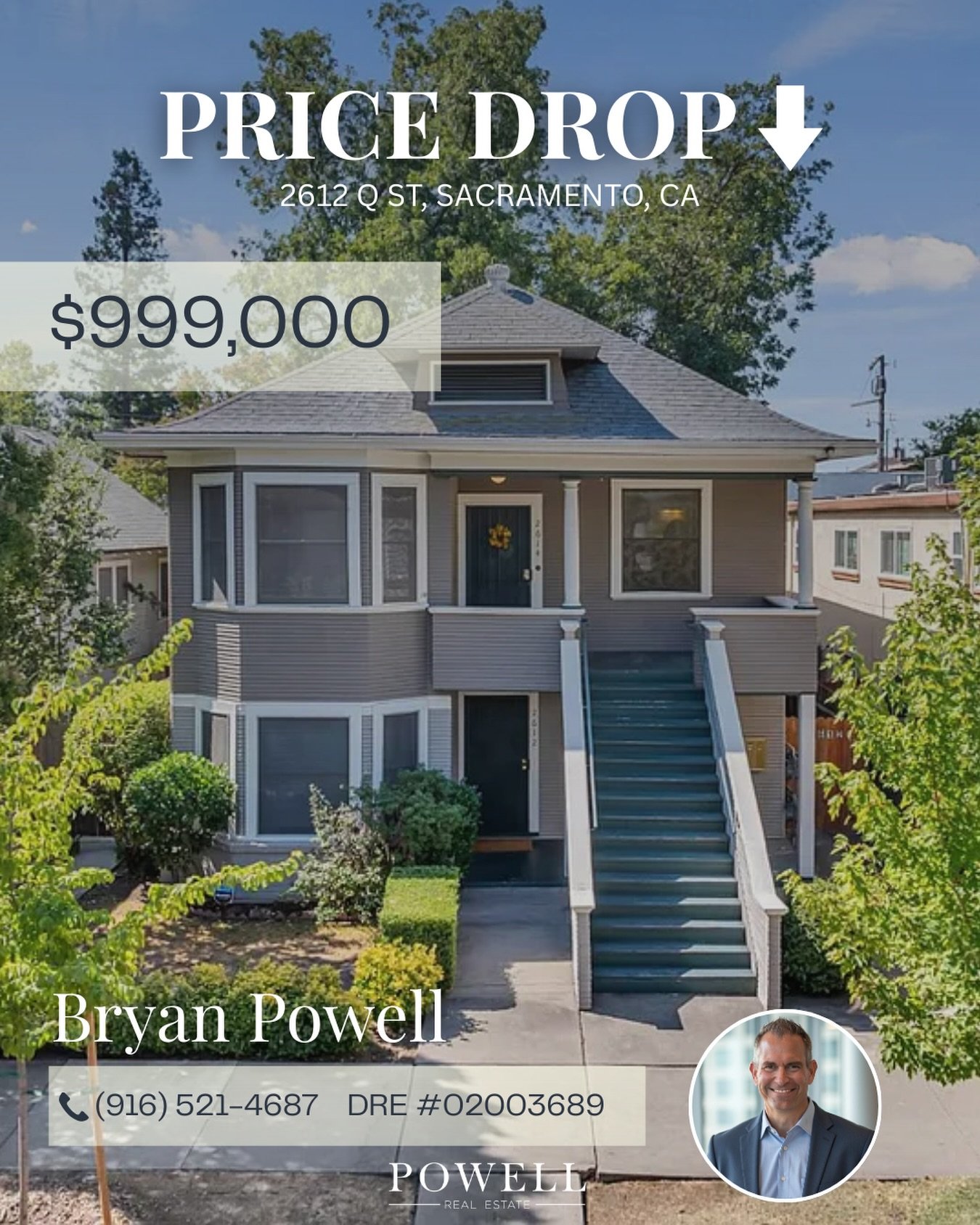 PRICE DROP 📉

Now offered at $999,000!

Rare Midtown Sacramento triplex opportunity with upside. Previously rented at $6,400/month and now delivered vacant, giving buyers the chance to raise rents and create a multi-generational setup.

📍 2612 Q St