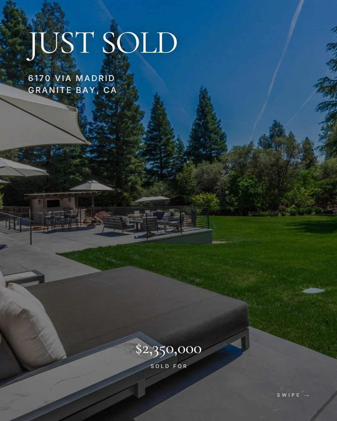 SOLD! 🎉

This beautiful home in Los Lagos captured buyer interest with its park-like backyard, complete with a pool, spa, and outdoor kitchen. The demand was undeniable.

We kicked off our marketing campaign with 20 social posts and 350 targeted mai