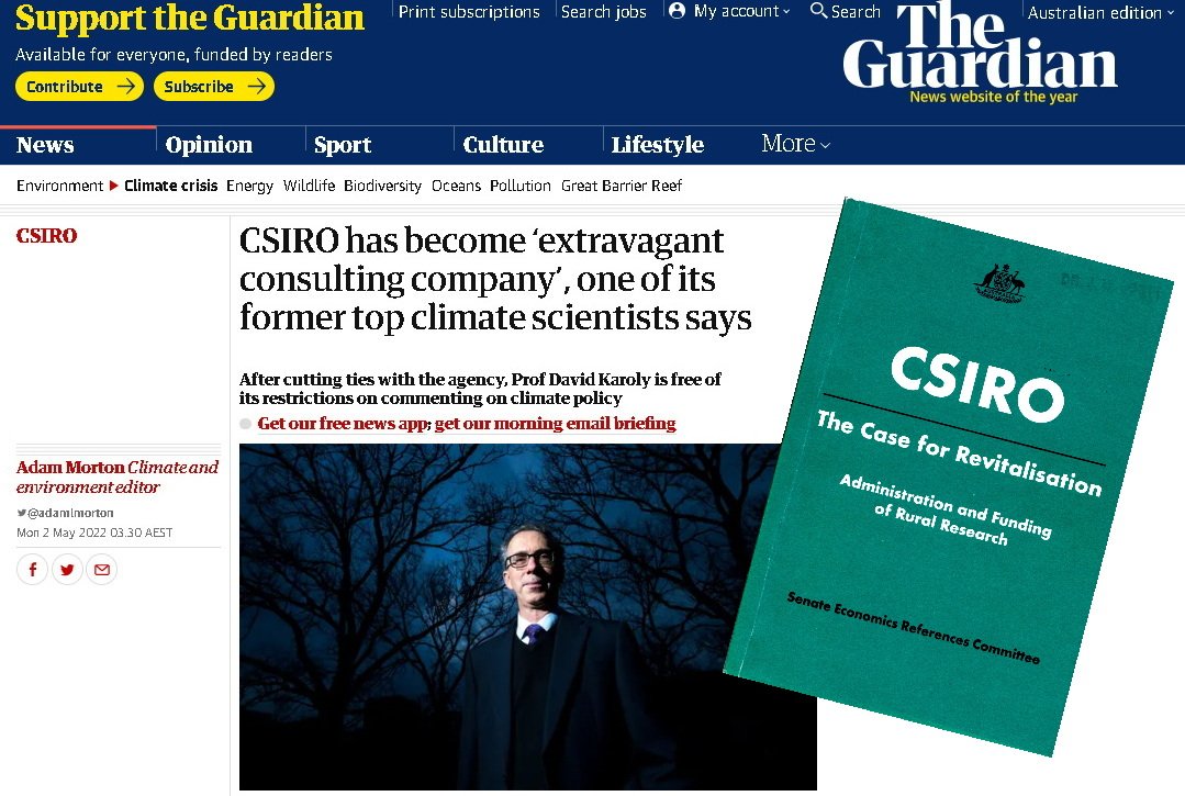 CSIRO needs to be trusted, trustworthy, apolitical and have its long-term strategic research funding provided without political interference
