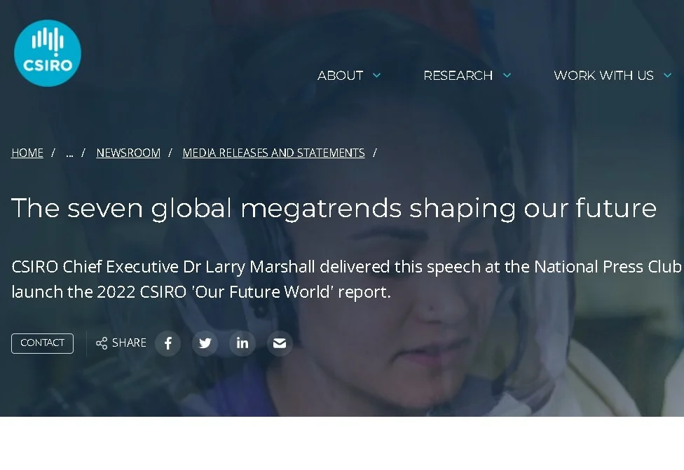 Reflections on CSIRO Larry Marshall's address to National Press Club (July 2022)