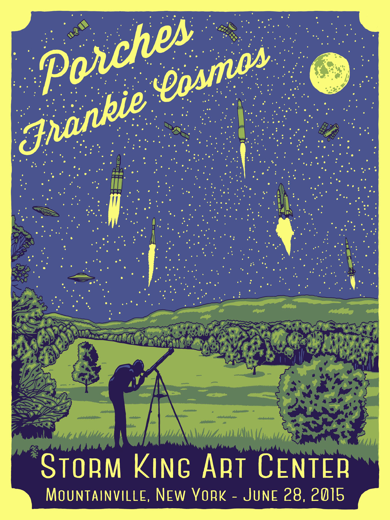  Poster designed and screen printed for Storm King Art Center for their summer concert series 