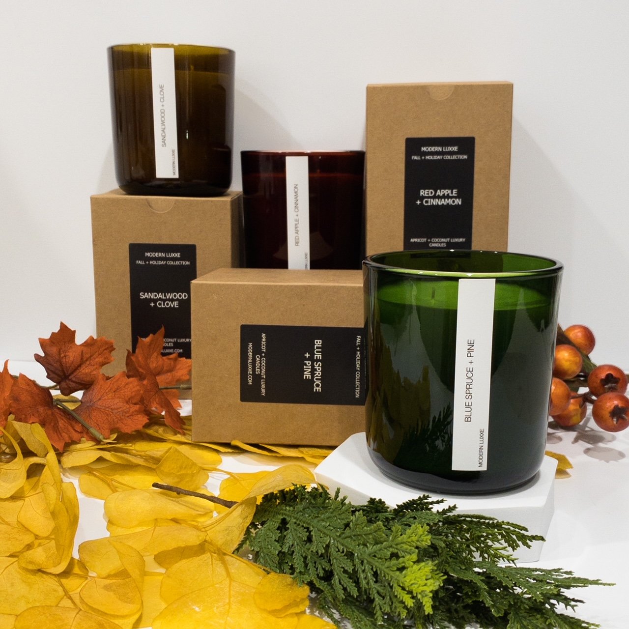 LUXXE FALL + HOLIDAY 12 OZ. CANDLES WITH GIFT BOX