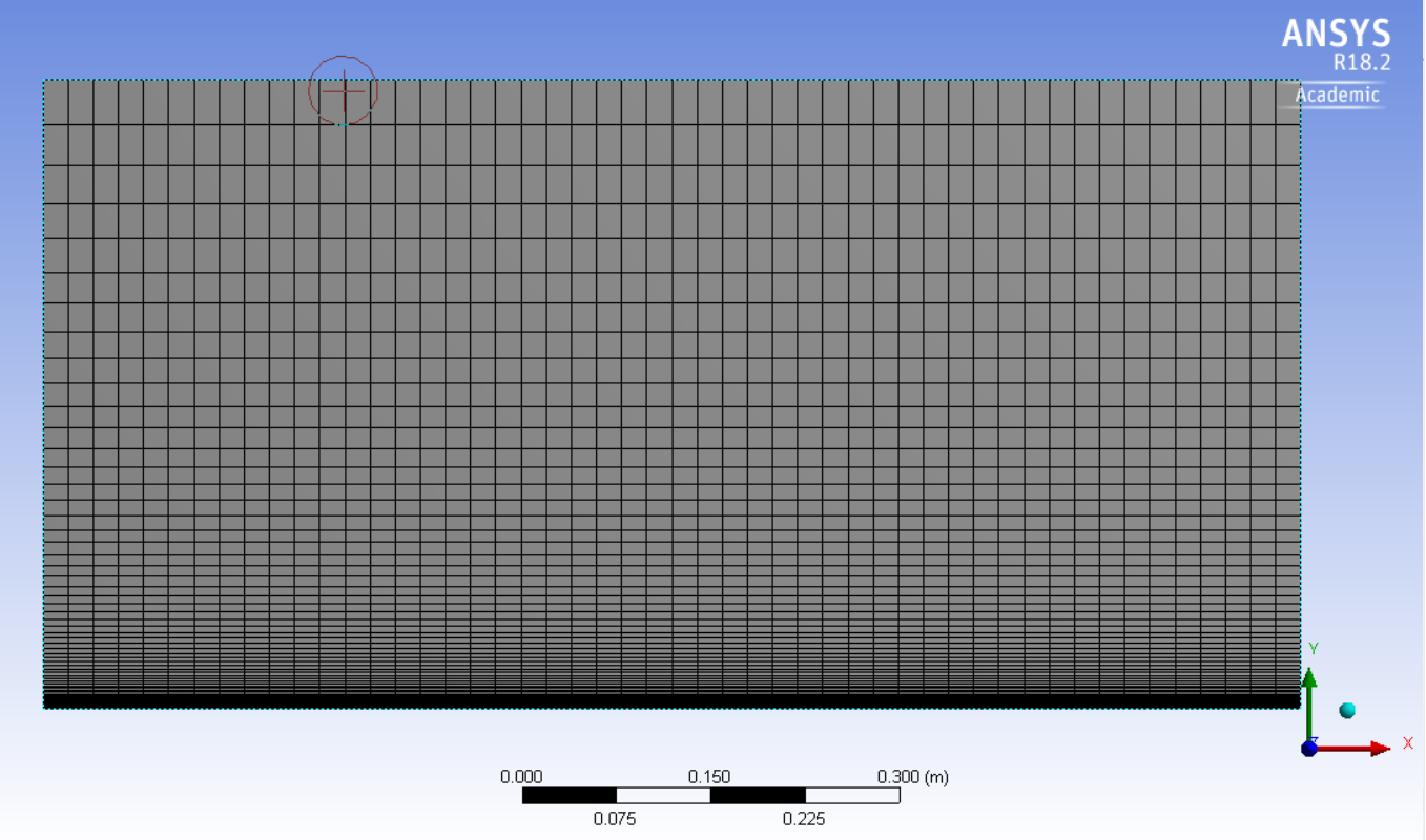 Mesh Setup (plate on bottom where there are many nodes)