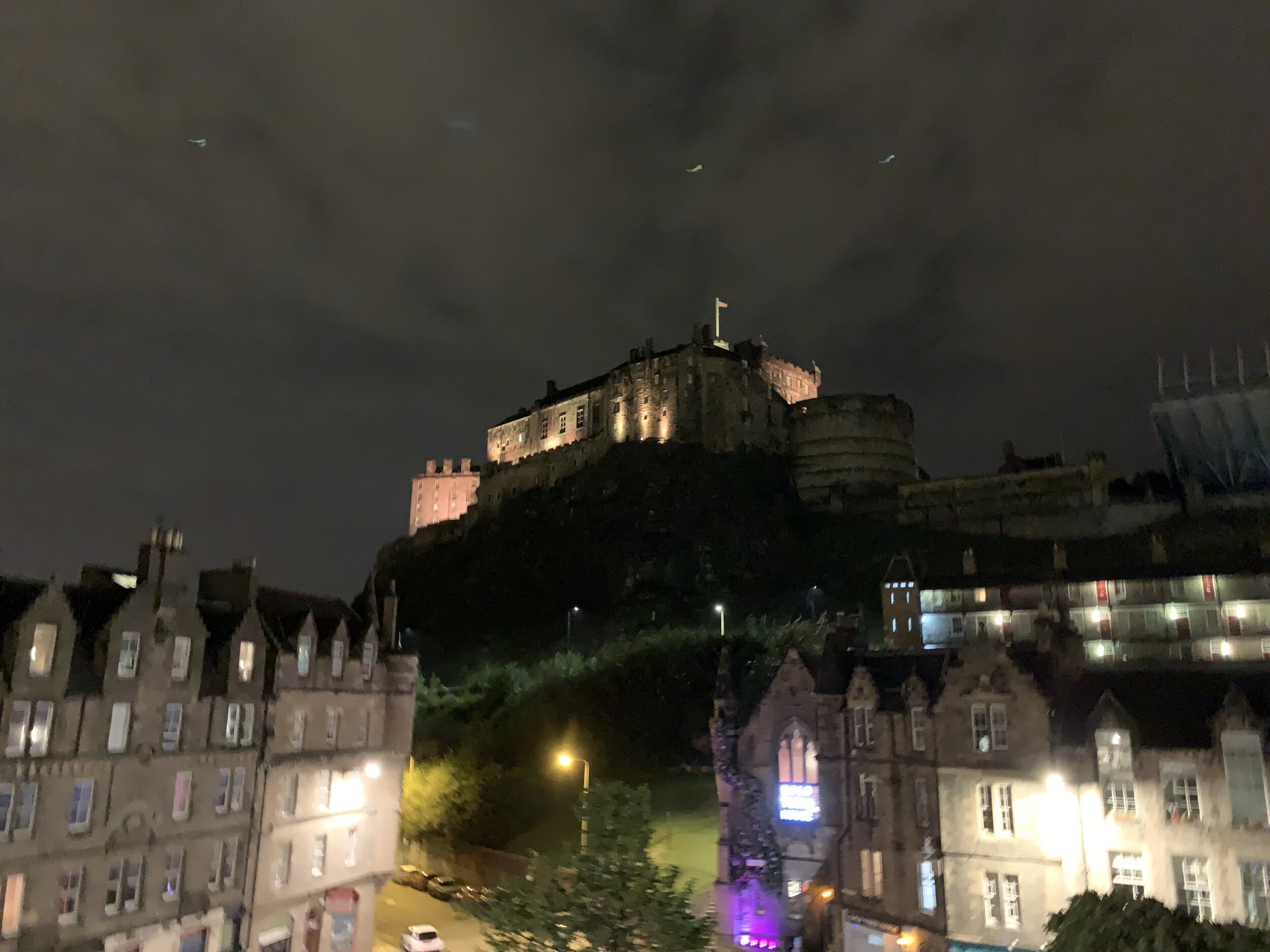 View of Edinburgh Castle from the Airbnb