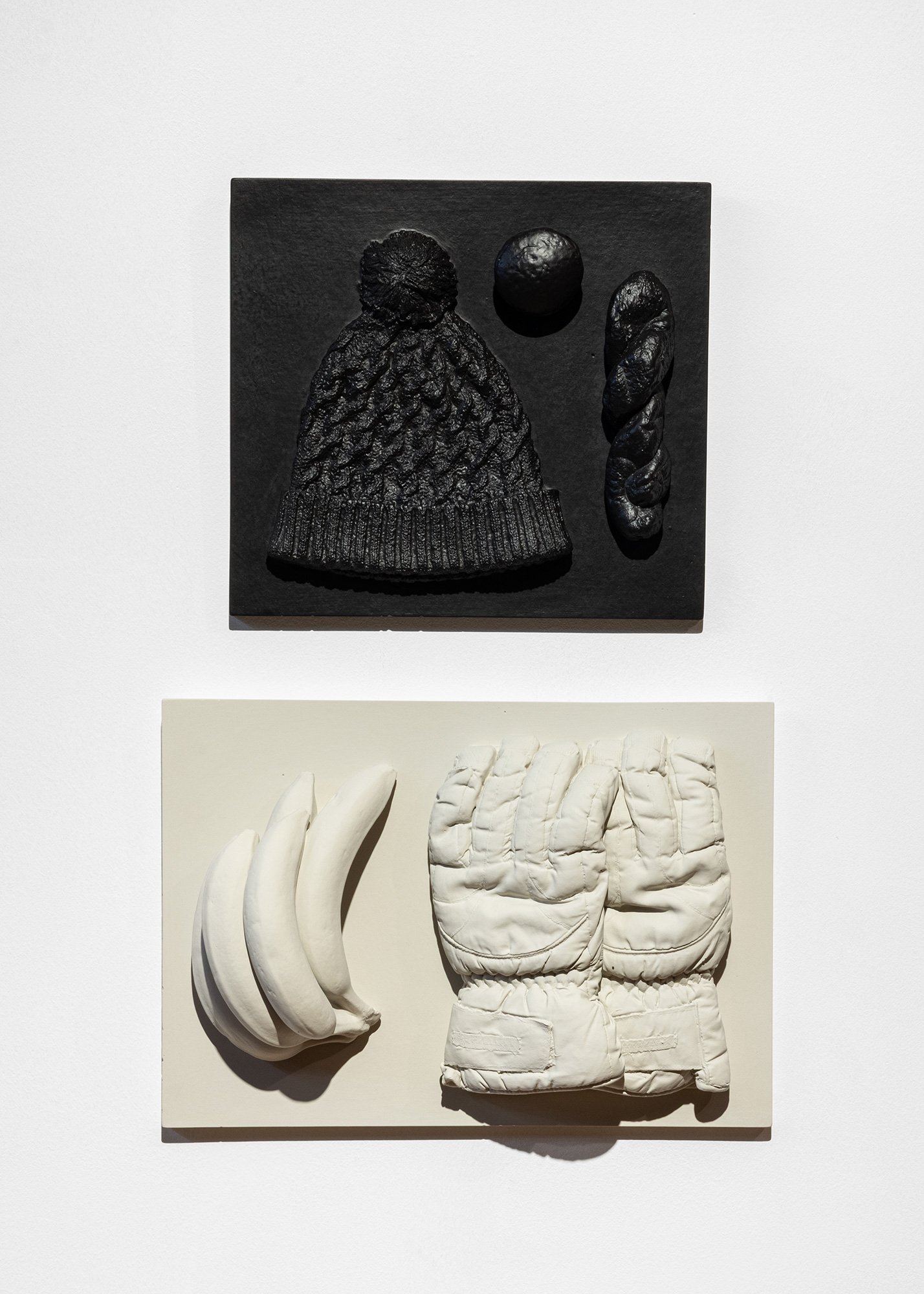   Legend of the Cow   2025  Plaster, colour-matched paint 13" x 14" x 3" (smallest), 12" x 18" x 4" (largest) 