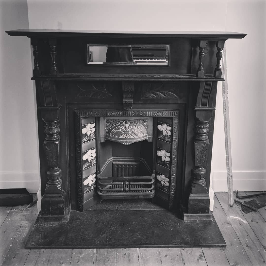 Fireplace restoration in Surrey Hills, VIC. New Granite hearth cut to cover old, cracked tiles. #fireplacedecor #fireplace #renovation #interiordesign #architecture #building