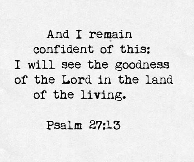 The world today...even still, we WILL see the goodness of the Lord.
