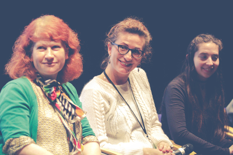 With Susan MacWilliams and Hannah Subotnik. Photograph by Jason Baxter