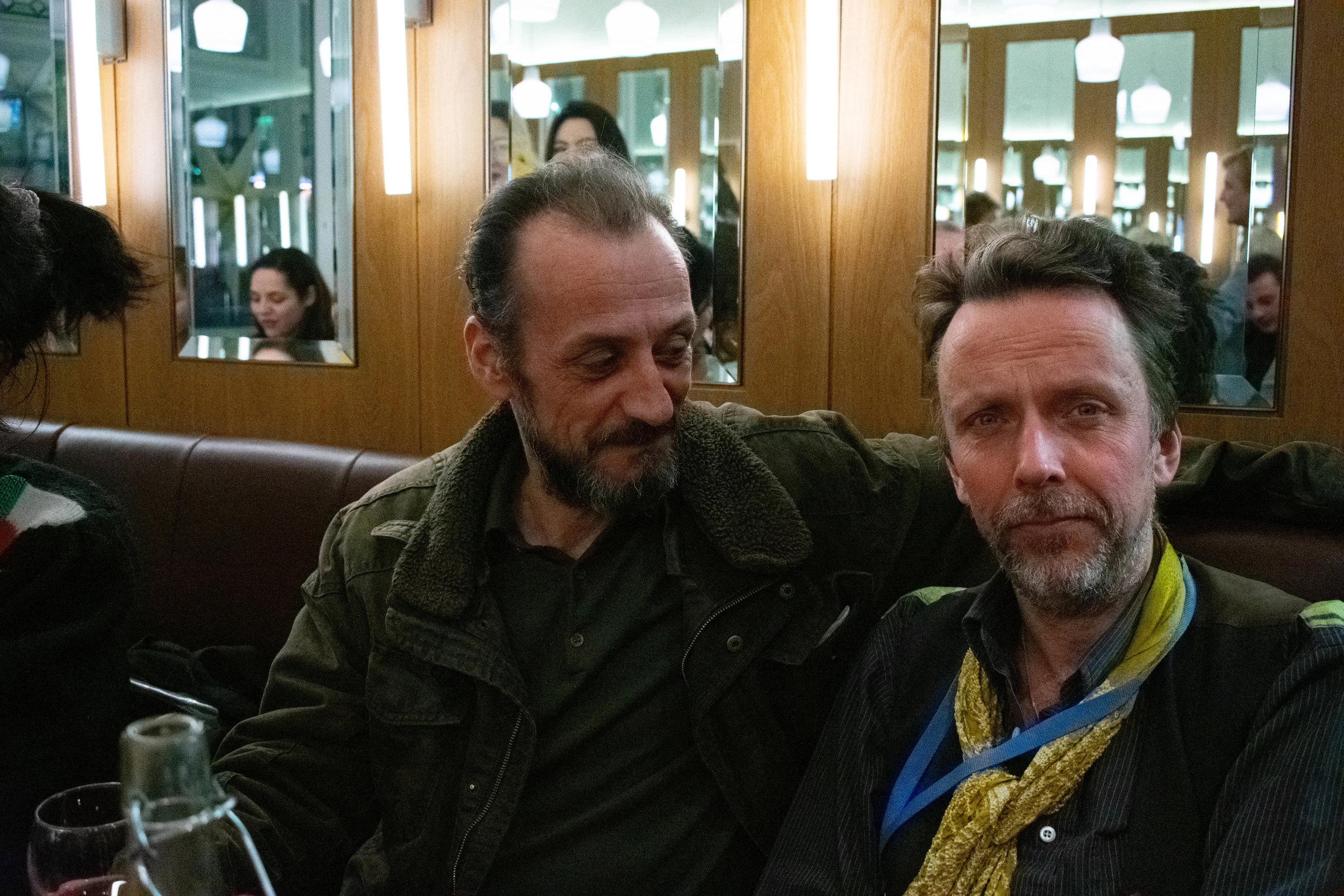 Afterparty. Whitechapel Gallery’s Film Curator Gareth Evans with his frequent collaborator, Louis Benassi. Photo by Zula Ra