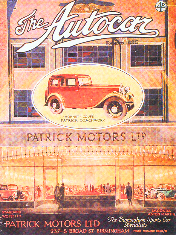 Patrick Motors advertising, c.1930