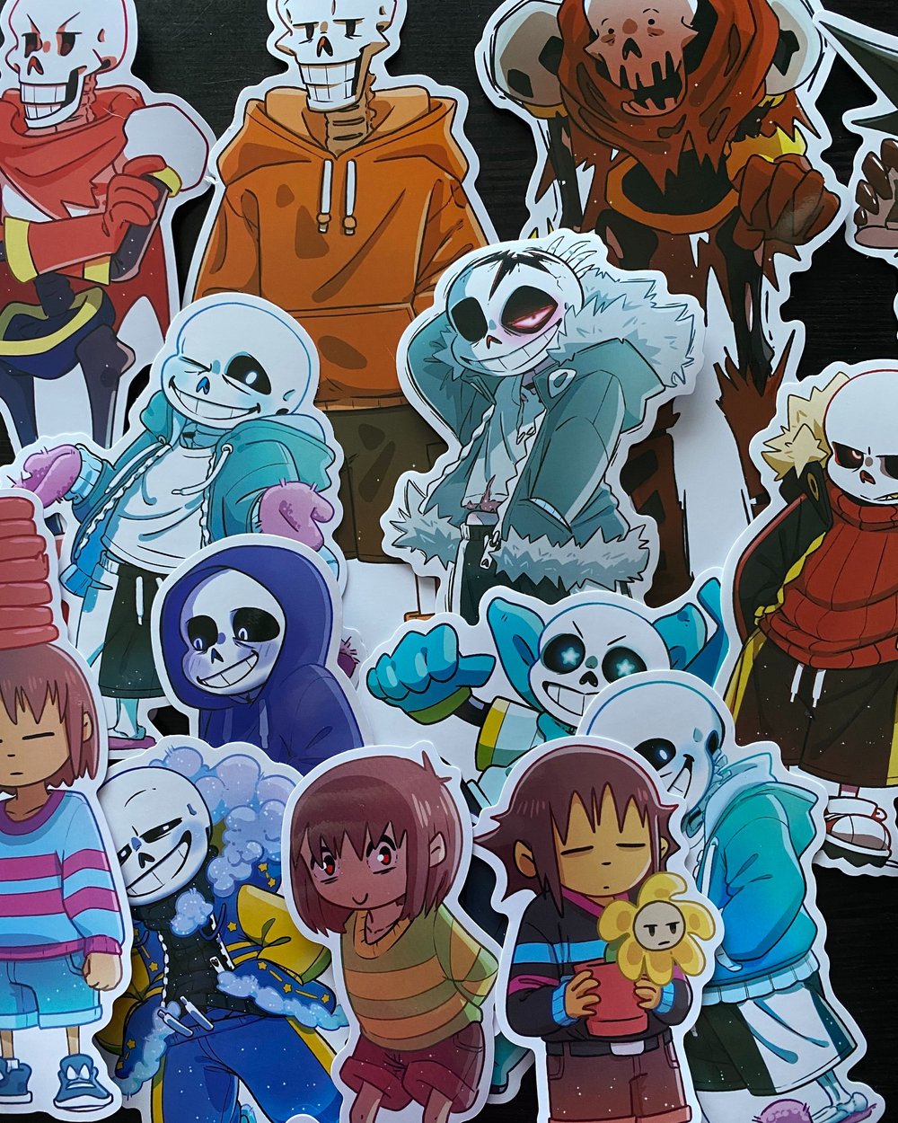 Undertale Sans, Papyrus, and Frisk fullbody stickers — PoetaxArt