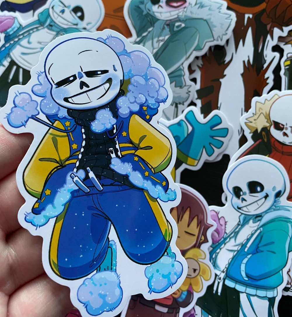 Undertale Sans, Papyrus, and Frisk fullbody stickers — PoetaxArt