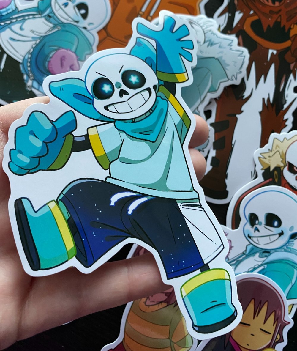 Undertale Sans, Papyrus, and Frisk fullbody stickers — PoetaxArt