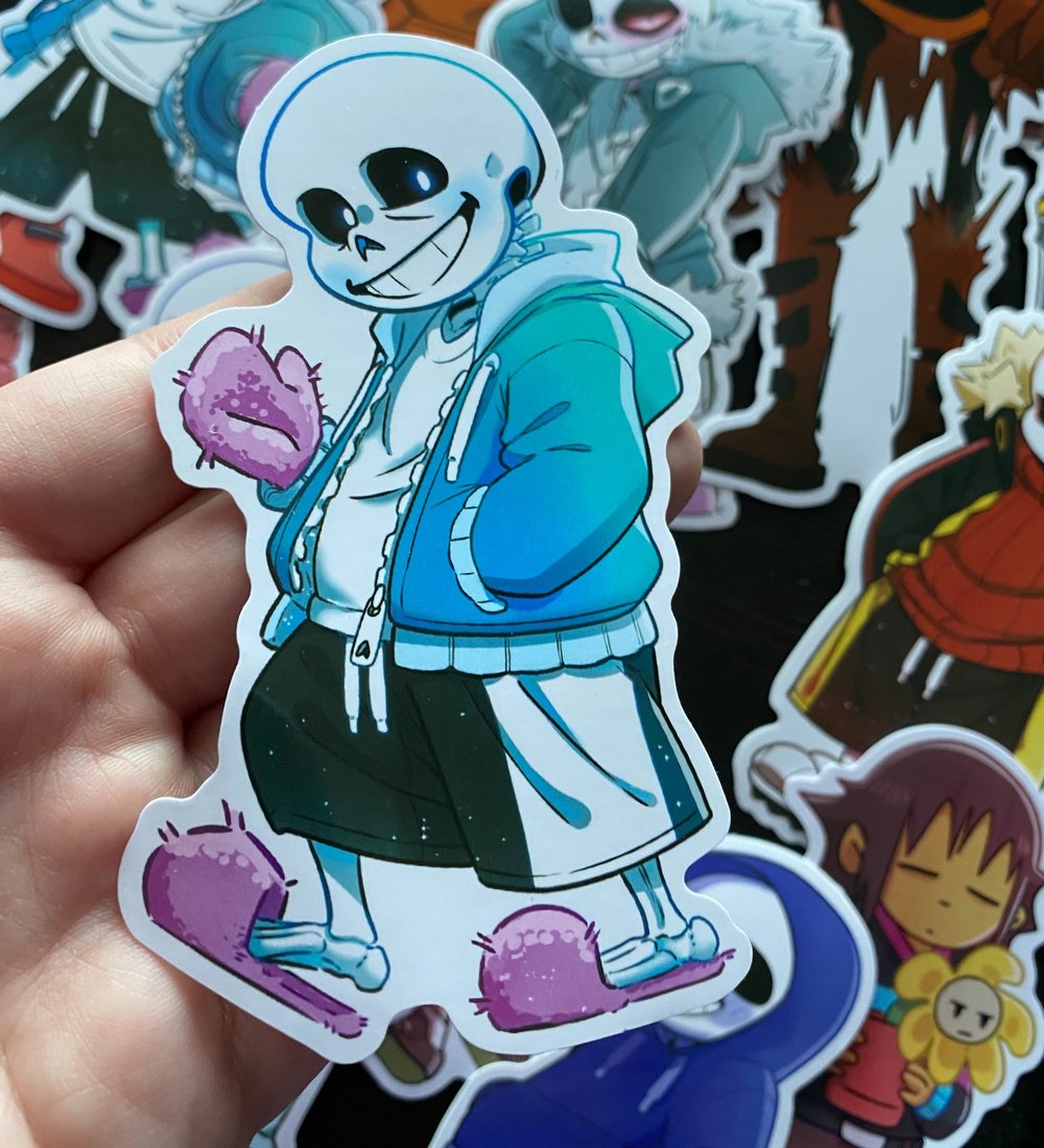 Undertale Sans, Papyrus, and Frisk fullbody stickers — PoetaxArt