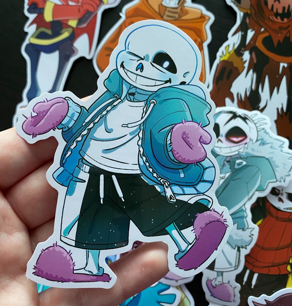 Undertale Sans, Papyrus, and Frisk fullbody stickers — PoetaxArt