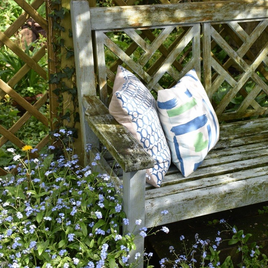 Spring is the time for a cushion refresh, looks like the bench here needs a refresh too! 

All designs are available on our website and if not in stock or you would prefer a different style just contact us and we can ask our local seamstress to make 