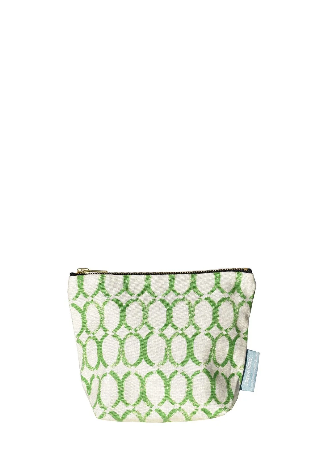Small Pouch in Curved Metal Green