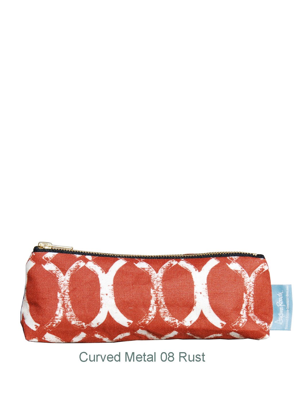 Pencil Case in Curved Metal Rust