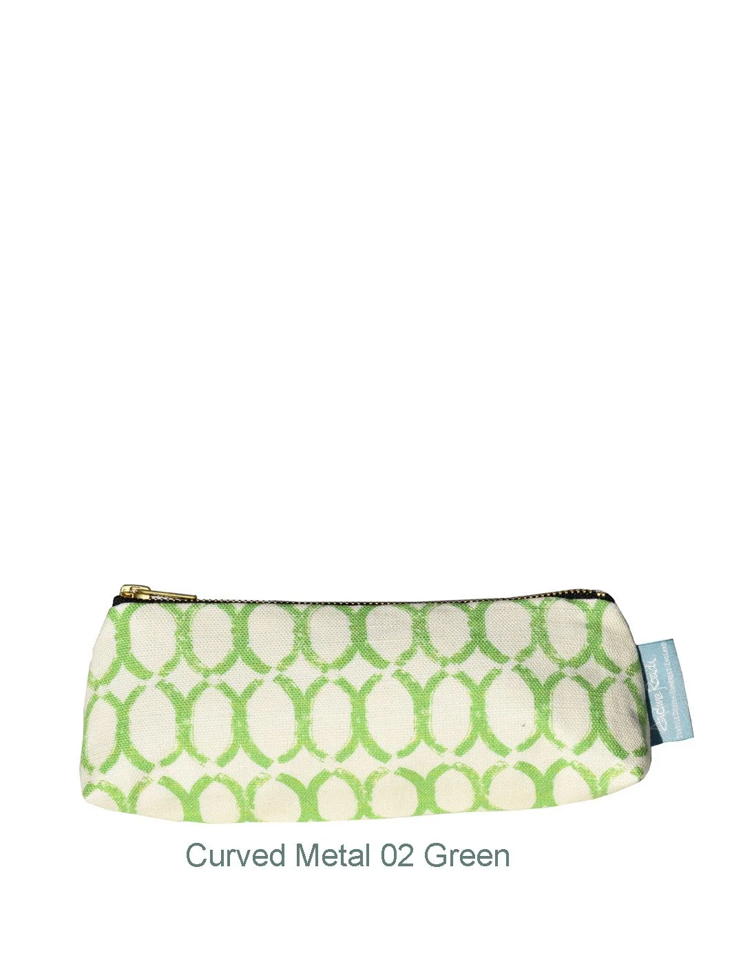 Pencil Case in Curved Metal Green