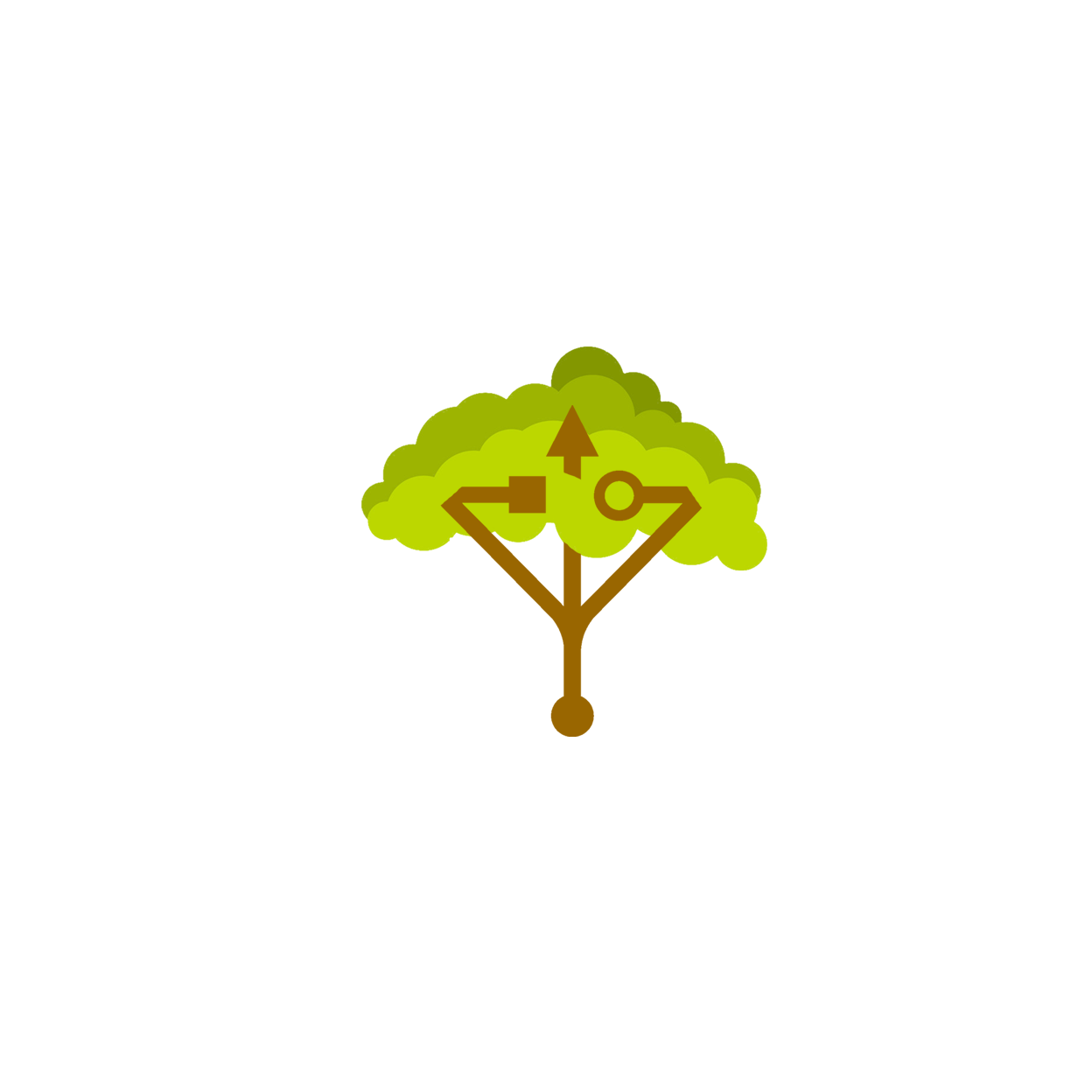 AN ICON OF A TREE WITH THE SLOGAN WE PLANT TREES