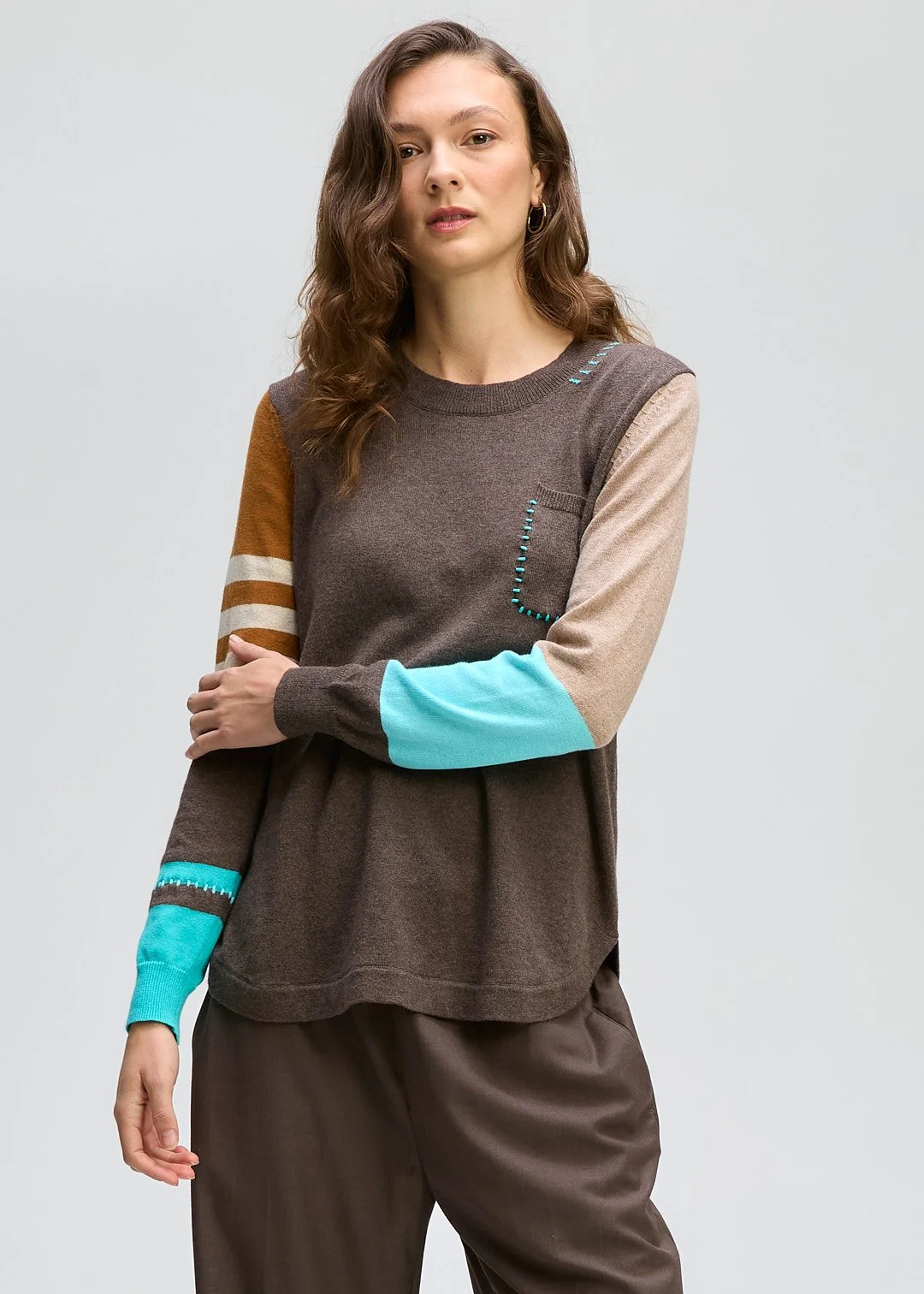 Zaket & Plover Pocket Detail Jumper - Mocha - Haveli