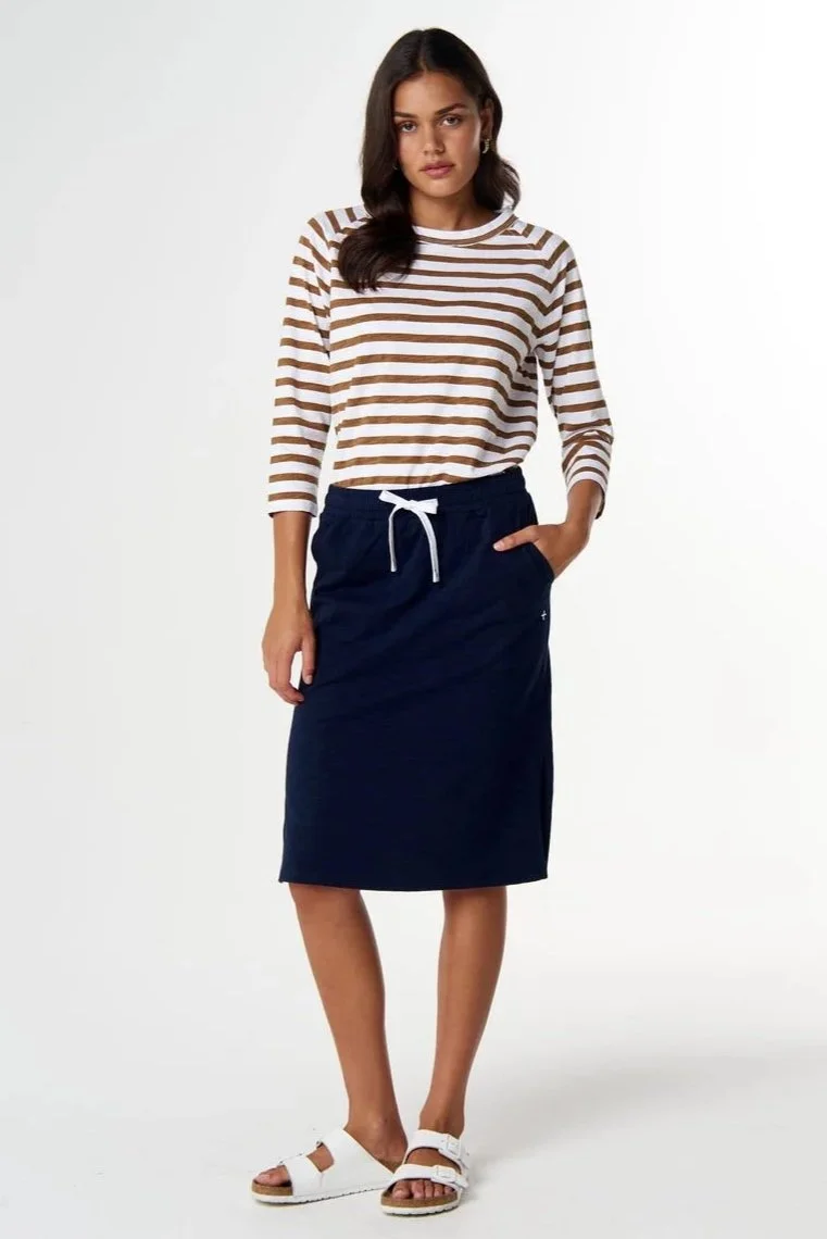 Cloth Paper Scissors Folk Side Split Skirt - Parisian Navy - Haveli