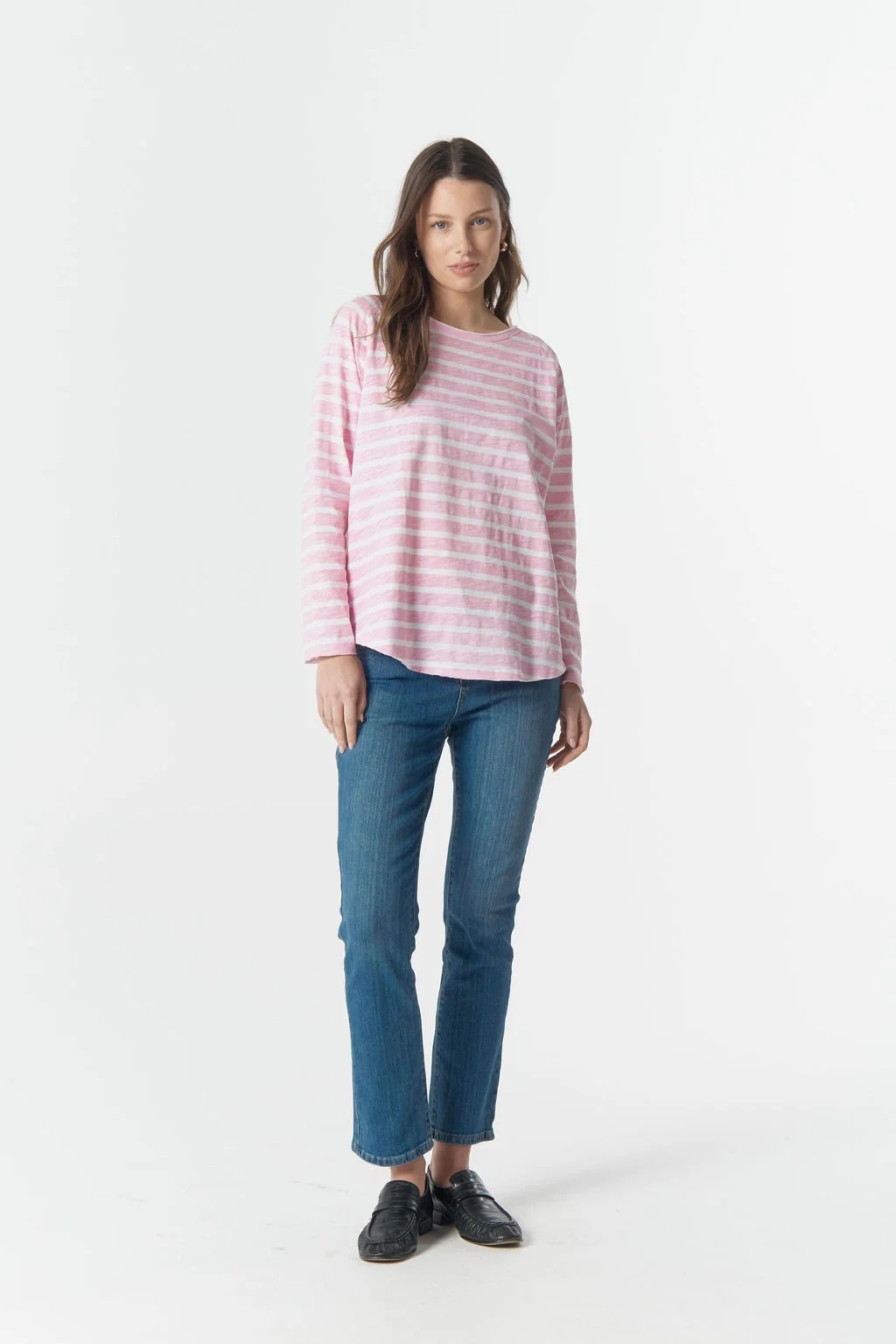 Cloth Paper Scissors The Hero Stripe Raglan Tee - Wht/Pink A Bo - Haveli